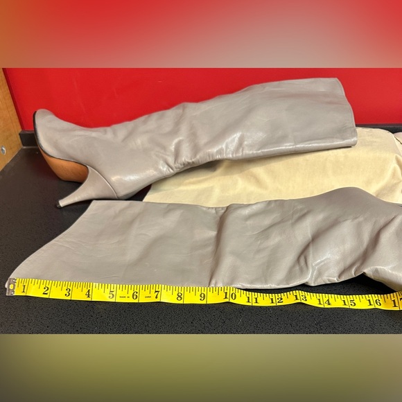 Vintage Chantal Slouch Knee Boots Gray Smooth Leather Women’s Size EU/39.5 US/8 - Picture 8 of 16